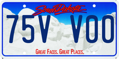 SD license plate 75VV00