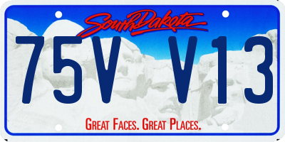SD license plate 75VV13