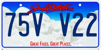 SD license plate 75VV22