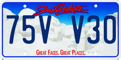 SD license plate 75VV30