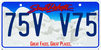 SD license plate 75VV75
