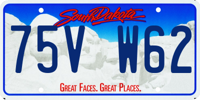 SD license plate 75VW62