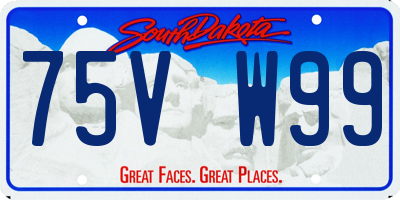 SD license plate 75VW99