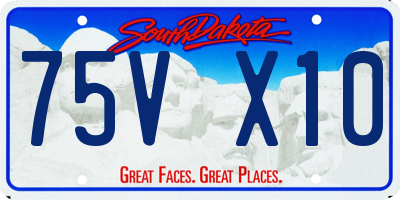 SD license plate 75VX10