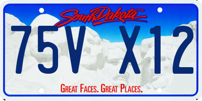 SD license plate 75VX12