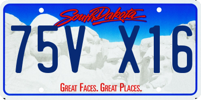 SD license plate 75VX16