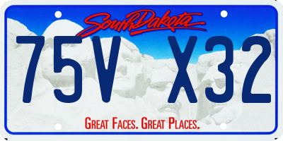 SD license plate 75VX32
