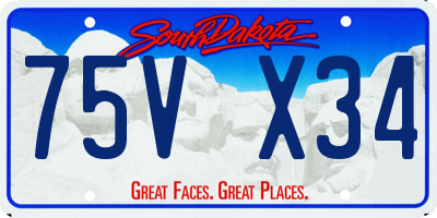 SD license plate 75VX34