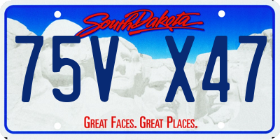 SD license plate 75VX47