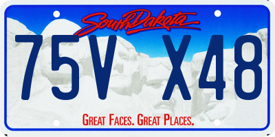 SD license plate 75VX48