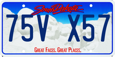 SD license plate 75VX57