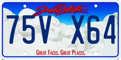 SD license plate 75VX64