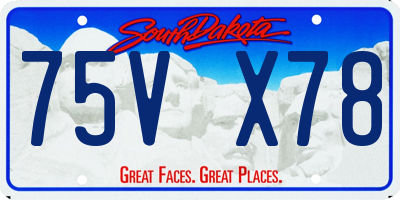 SD license plate 75VX78