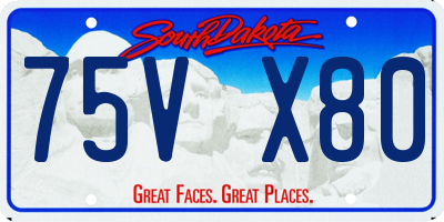 SD license plate 75VX80