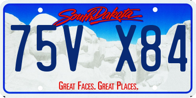 SD license plate 75VX84
