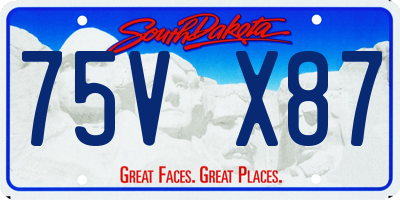 SD license plate 75VX87