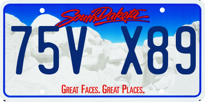 SD license plate 75VX89