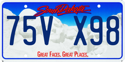 SD license plate 75VX98