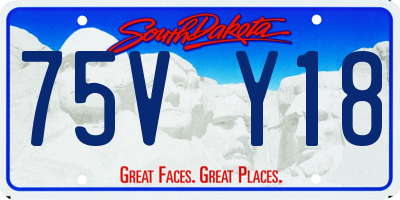 SD license plate 75VY18