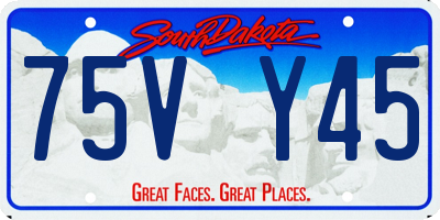 SD license plate 75VY45