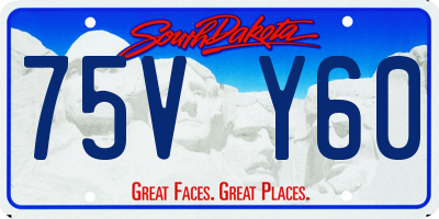 SD license plate 75VY60