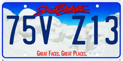 SD license plate 75VZ13