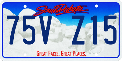 SD license plate 75VZ15