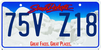 SD license plate 75VZ18