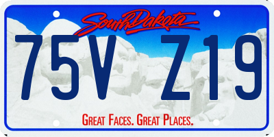 SD license plate 75VZ19
