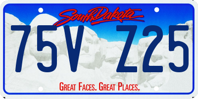SD license plate 75VZ25