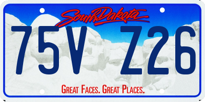 SD license plate 75VZ26