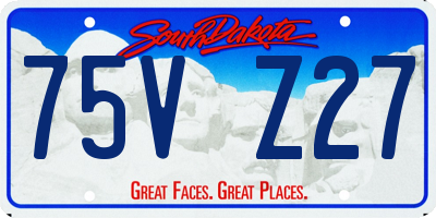 SD license plate 75VZ27