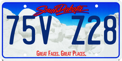 SD license plate 75VZ28