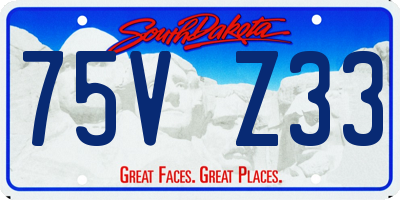 SD license plate 75VZ33