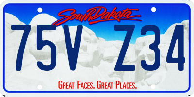 SD license plate 75VZ34