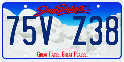 SD license plate 75VZ38