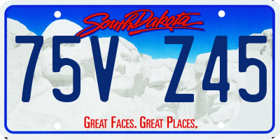 SD license plate 75VZ45