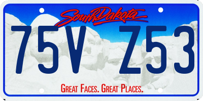 SD license plate 75VZ53