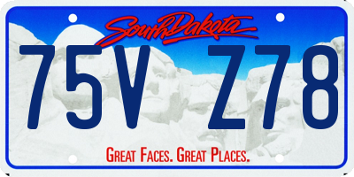 SD license plate 75VZ78