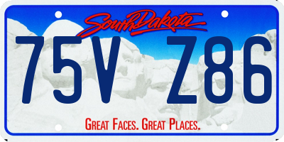 SD license plate 75VZ86