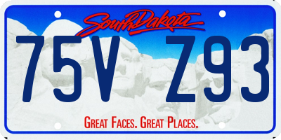 SD license plate 75VZ93