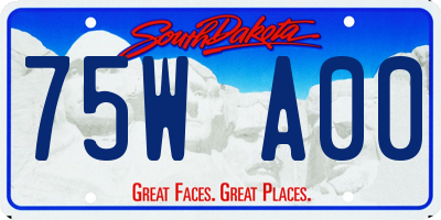SD license plate 75WA00