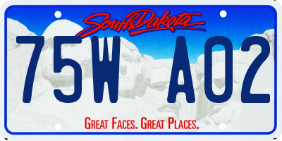 SD license plate 75WA02