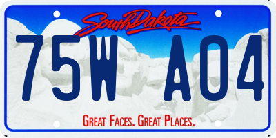SD license plate 75WA04
