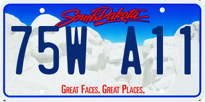 SD license plate 75WA11