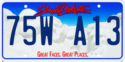 SD license plate 75WA13