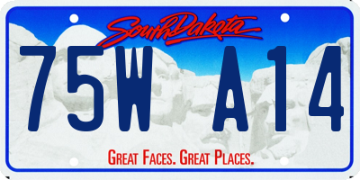 SD license plate 75WA14
