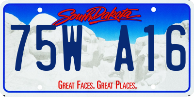 SD license plate 75WA16