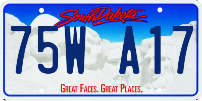 SD license plate 75WA17