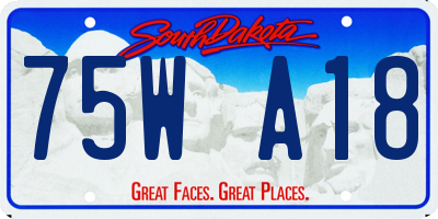 SD license plate 75WA18